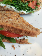 Vegetarian sandwiches.Sandwiches made with healthy ingredients.