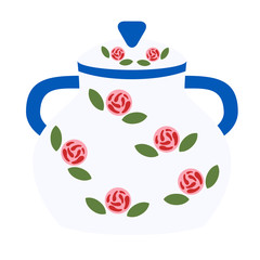 Pot flat illustration on white