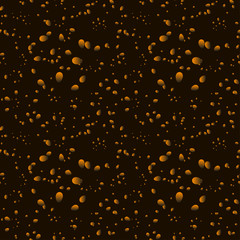 Brown iridescent drops on a black background in nacre.