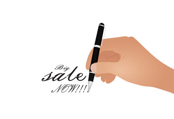 Hand writing text Big sale. vector illustration