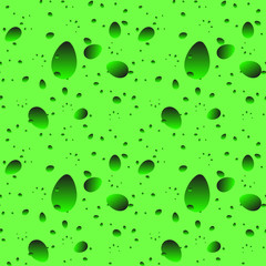 Large green drops and petals on a light background in nacre.