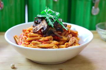 Gluten Free Vegan Chickpea pasta with Tomato sauce.