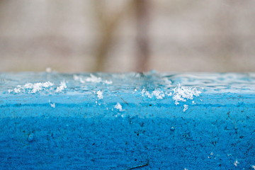 blue iron melting snow