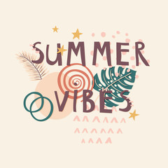 Summer Vibes cut out paper lettering