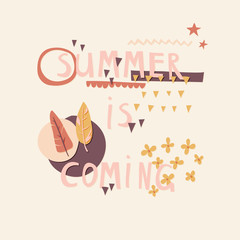 Summer Is Coming cut out paper lettering