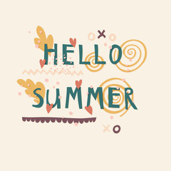 Hello Summer cut out paper lettering