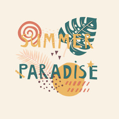 Summer Paradise cut out paper lettering