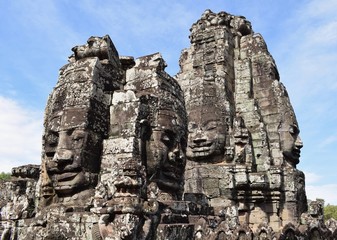 Faces temple Bayon in Angkor Thom/Siem Reap