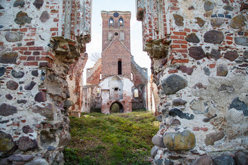 abandoned medieval church of saint barbara