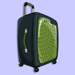 Suitcase or travel luggage isolated on white background. Vector illustration.