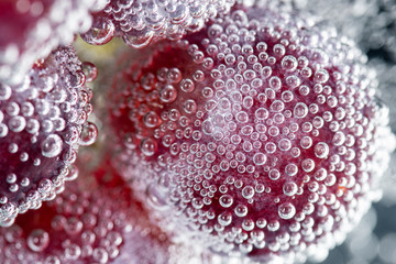 water drops on red background