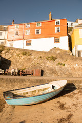 Fototapeta na wymiar Mevagissey boat and houses