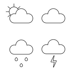 Weather icons line theme. Vector illustration. eps10