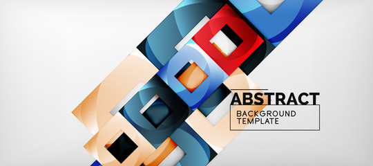 Background with color squares composition, modern geometric abstraction design for poster, cover, branding or banner