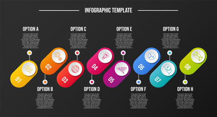Design of a company timeline with business icons - infographic template. Vector