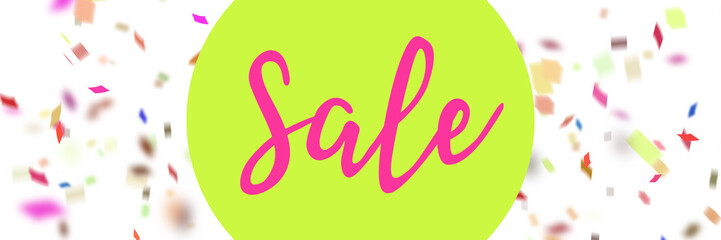 Sale - typography and confetti background