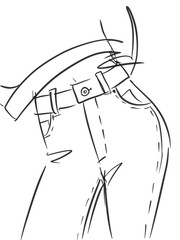 fashion sketch. jeans