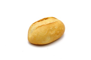 Fototapeta na wymiar bun - freshly baked wheat bun isolated on white