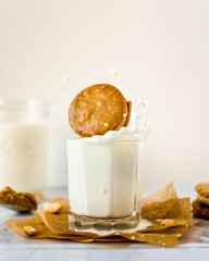 Cookie with milk splash