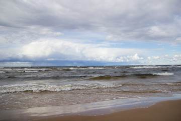 sea beach on windy day
