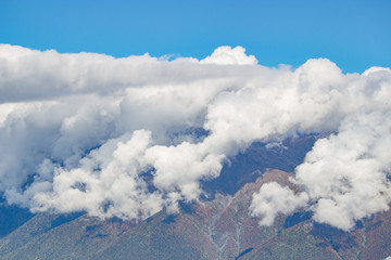 Mountain landscape. Caucasus summer day view forest