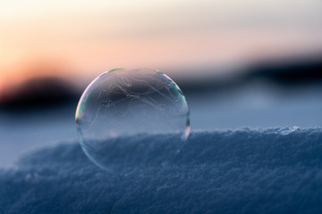 Seifenblasenkunst im Winter 