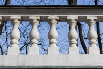 Fototapeta premium Old fence has columns as ornament in the park