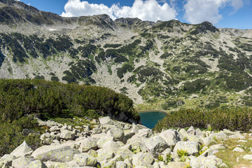 Summer landscape of Banderitsa Fish lake, Pirin Mountain, Bulgaria