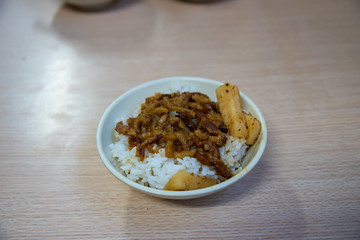 Jin Feng Lu Rou Fan ( Jinfeng Luroufan or Jin Feng Braised Pork Rice ). Taipei's Most Famous Braised Pork Rice Bowl restaurant.