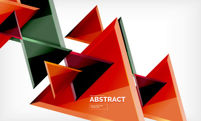 Triangular low poly background design, multicolored triangles