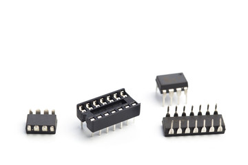 digital Microchips isolated on white background - Image