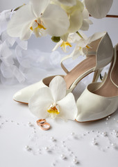 Wedding rings and shoes