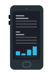 Trading app for smart phone vector icon flat isolated