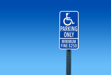 Handicap Parking Only - Road Sign