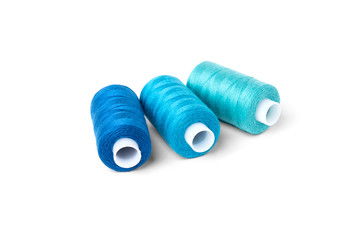 Coloured threads isolated on white background.
