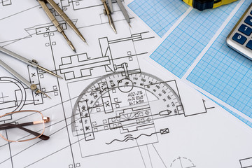 Drawing tools with blueprints in roll on scheme