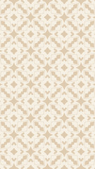 Ornate geometric pattern and two-tone abstract background