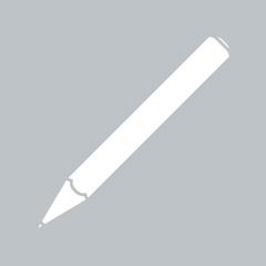 Pencil flat icon on gray background, for any occasion