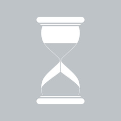 Hourglass flat icon on gray background, for any occasion