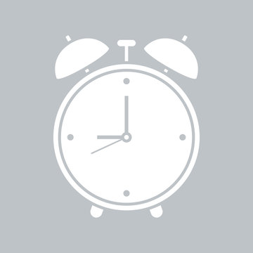 Alarm clock icon on gray background, for any occasion