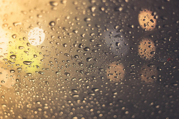 rain drop on windshield