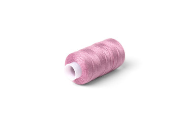 Pink threads isolated on white background.