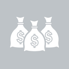 Money bag flat icon on gray background, for any occasion