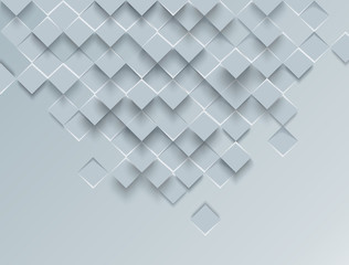 Abstract geometric shape from grey  transparent bricks, regtangles, vector background.