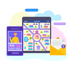 Online communication from gadgets.