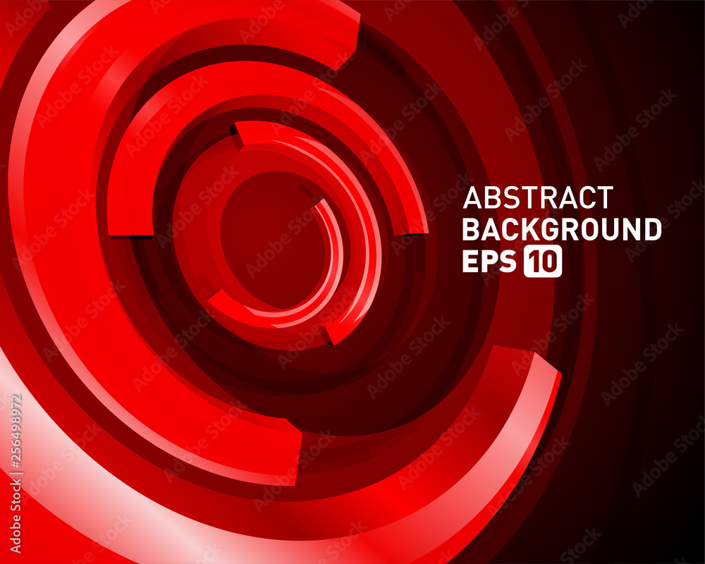 Wall mural abstract 3d circle lines in perspective modern vector background