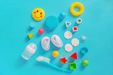 Baby boy personal accessories, top view