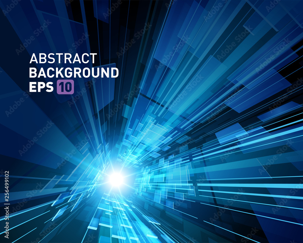 Wall mural abstract background virtual reality 3d space grid effect.