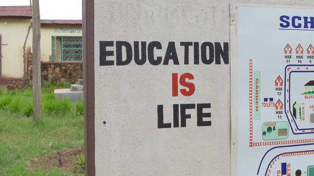 Education is Life Sign Outside of a Primary School in Rural Zimbabwe, Africa