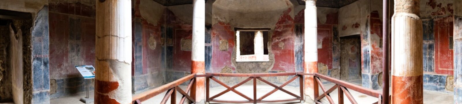 colonnade of an ancient Roman, Pompeii in Itaky
